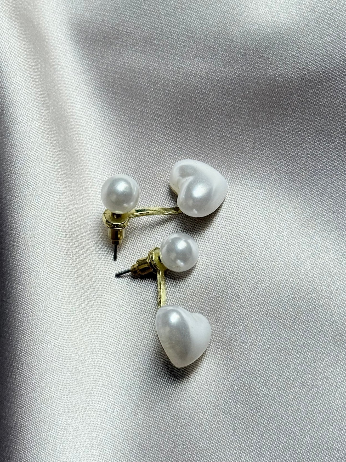 Imitation Pearl Earrings For Women Heart Round Stud Earrings