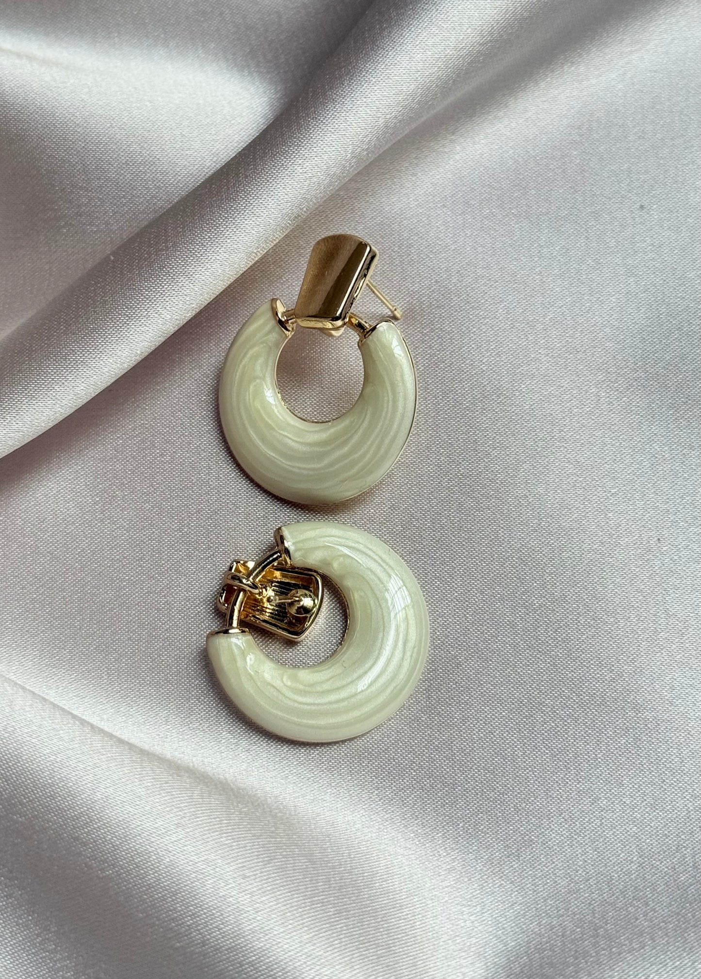 Epoxy Geometric Earring Stud Gold Plating Bright Color Spray Earrings