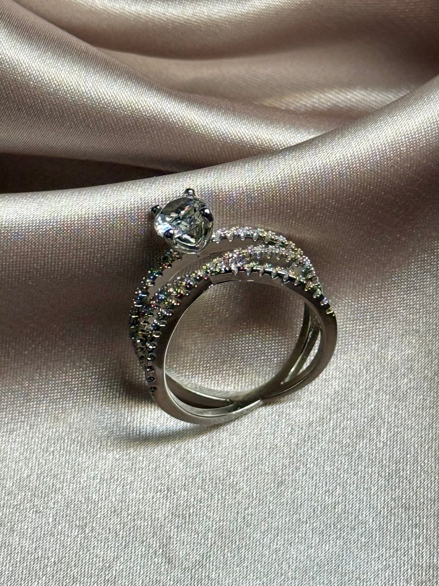 Sparkling Zircon Set Diamond Ring