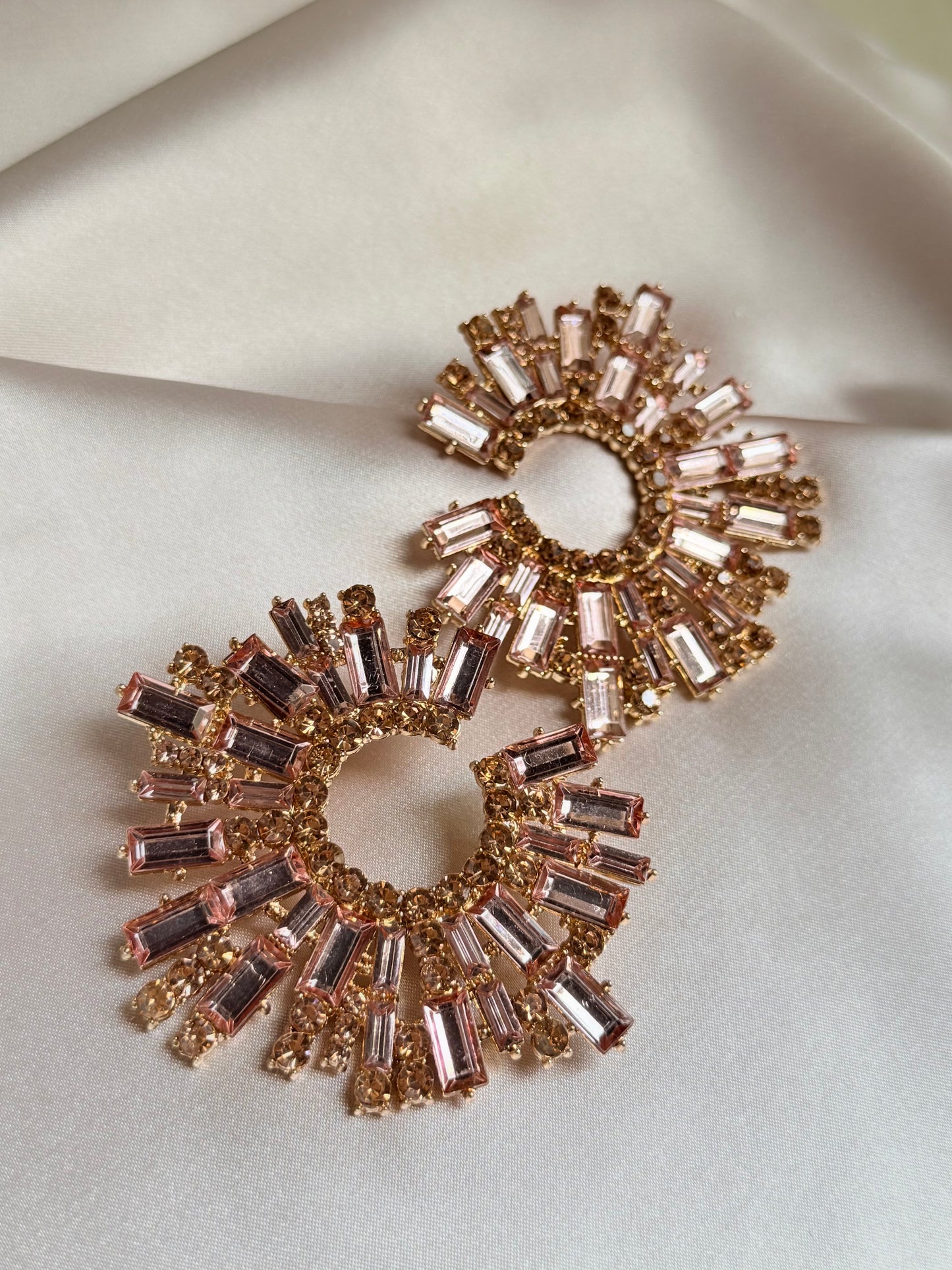 Hoop Crystal Stone Earrings