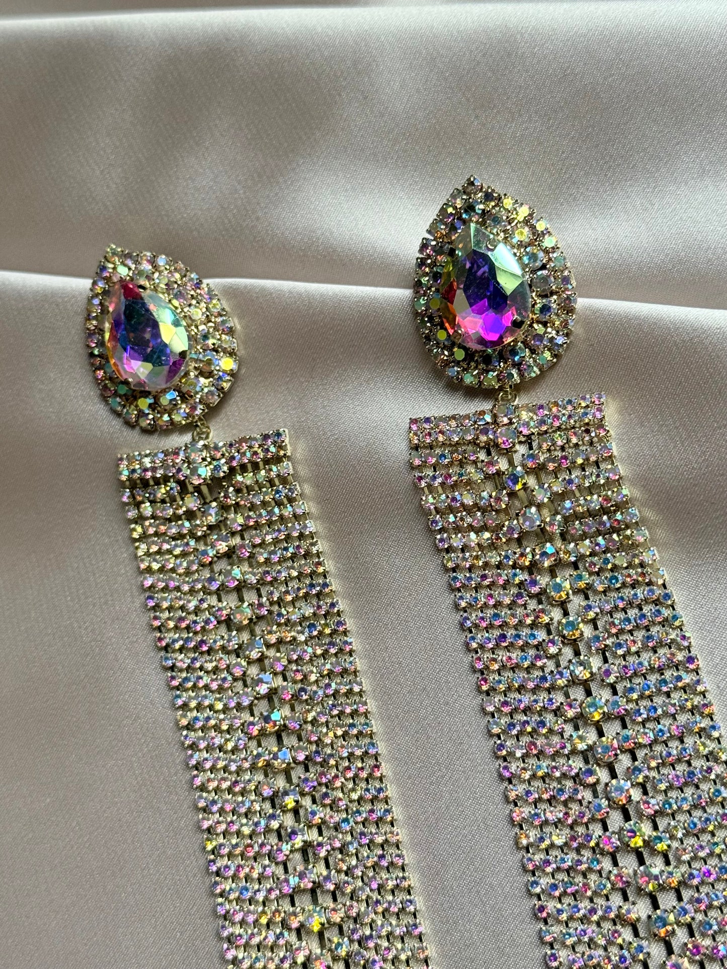 Spicy Europe Advanced Sense Earring Rhinestone Pentagram Star Chain Tassel Earrings
