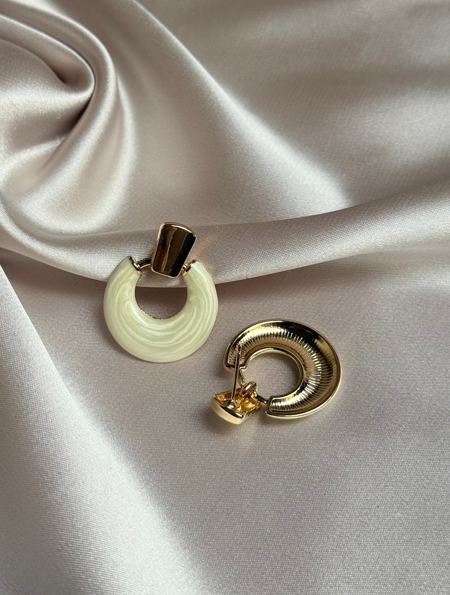 Epoxy Geometric Earring Stud Gold Plating Bright Color Spray Earrings