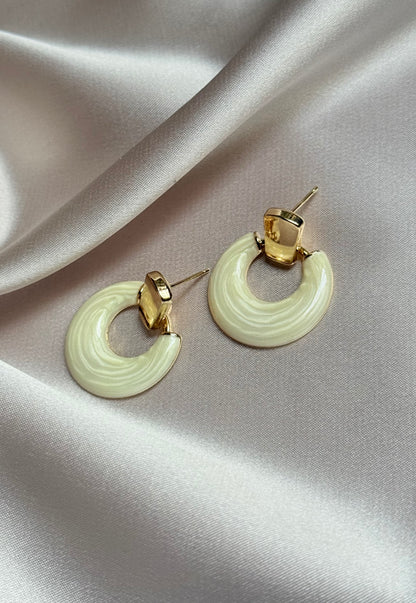 Epoxy Geometric Earring Stud Gold Plating Bright Color Spray Earrings