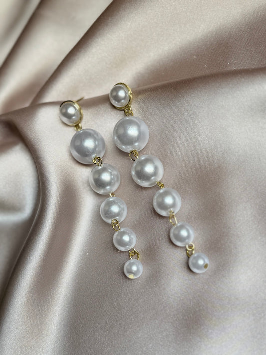 Elegant Pearl Long Earrings Style Large Imitation Pearl Pendant Earrings