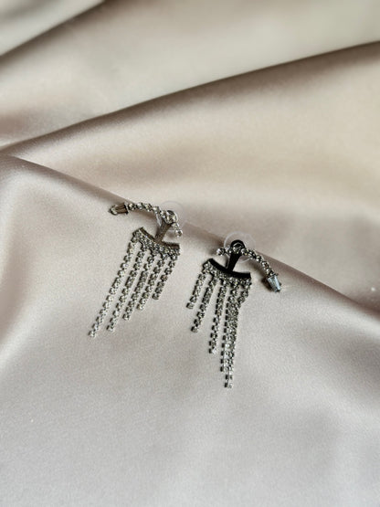 Sparkling Rhinestone Pearl Earrings