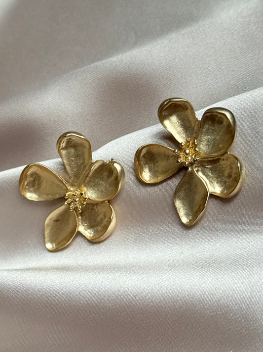 Golden vintage sunflower earrings