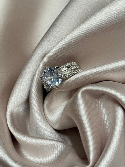 Asscher Cut 2.5Ct D Color Moissanite Diamond Ring
