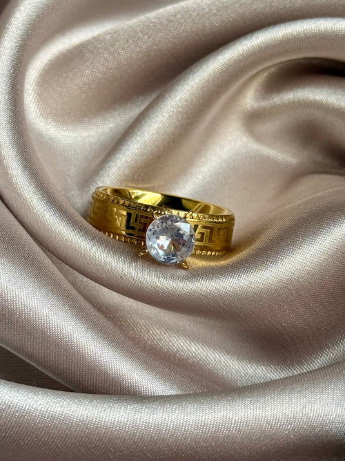 Cring Coco Stainless Steel Ring Rhinestones Zirconia Ring