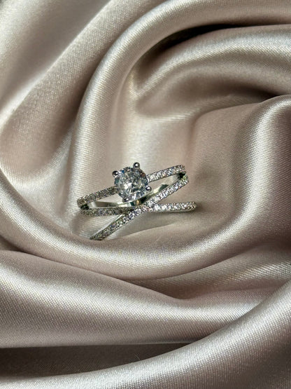 Sparkling Zircon Set Diamond Ring
