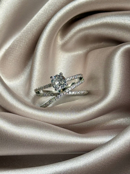 Sparkling Zircon Set Diamond Ring