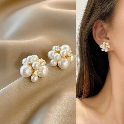 Trendy Imitated Pearl Stud Earrings
