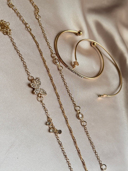 Gold Color Stainless Steel Colorfast Clasp Bracelets