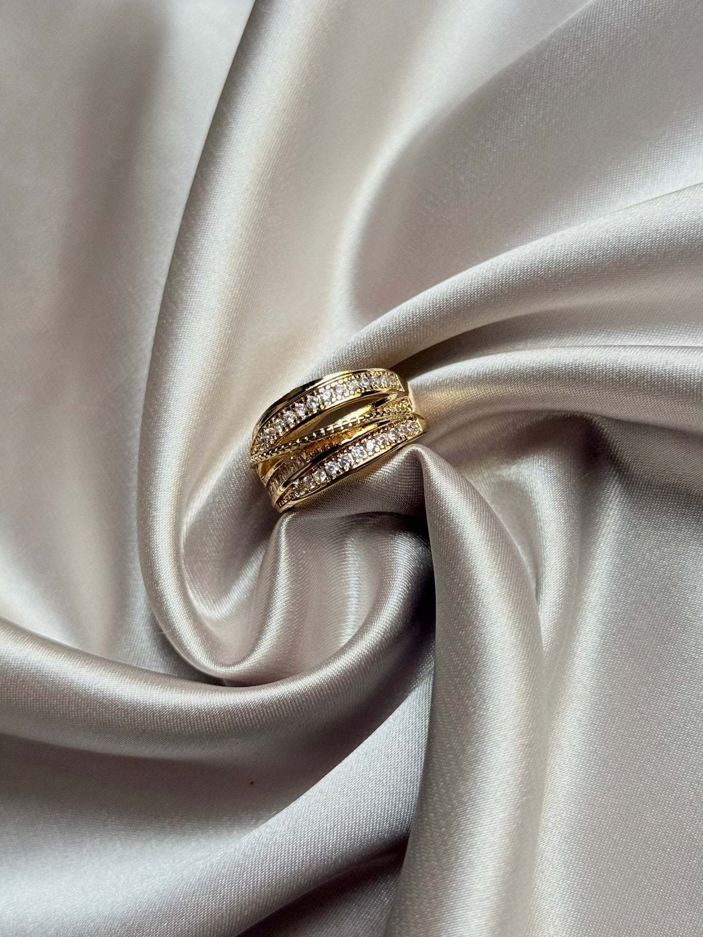 Rhinestone Ring Multi-layer Winding Ring