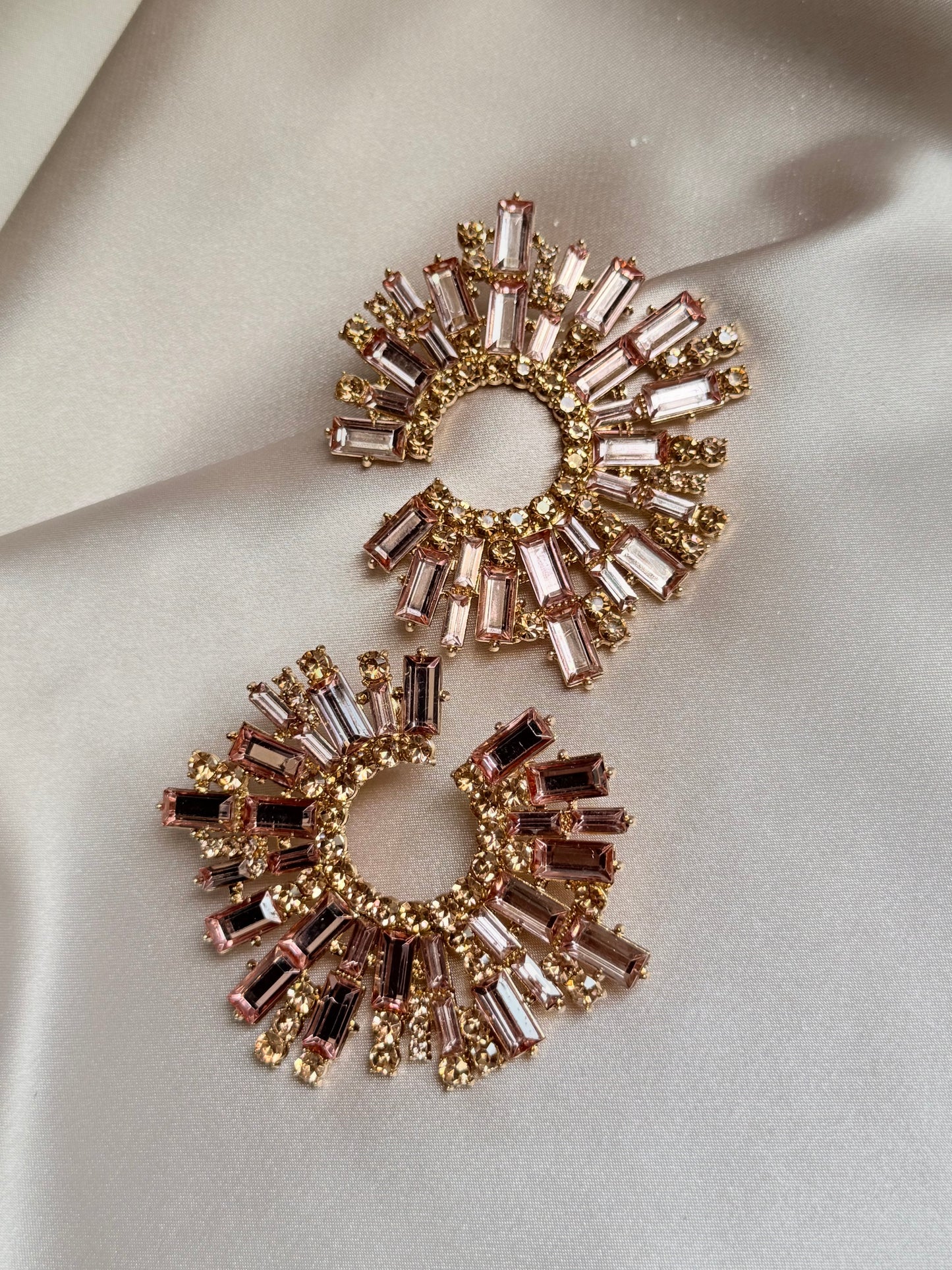 Hoop Crystal Stone Earrings