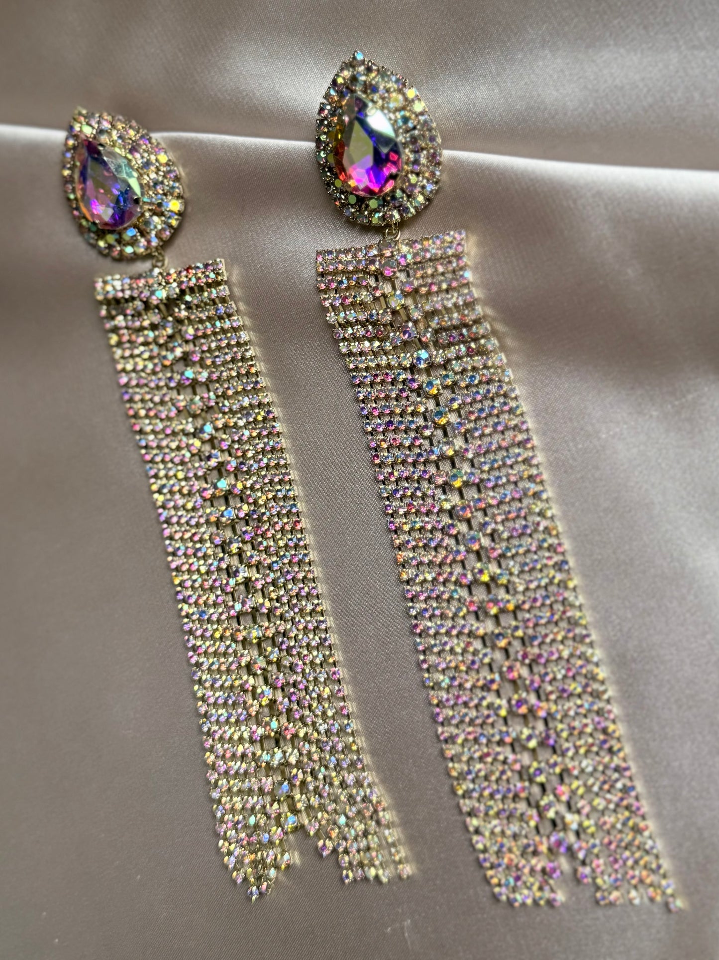 Spicy Europe Advanced Sense Earring Rhinestone Pentagram Star Chain Tassel Earrings