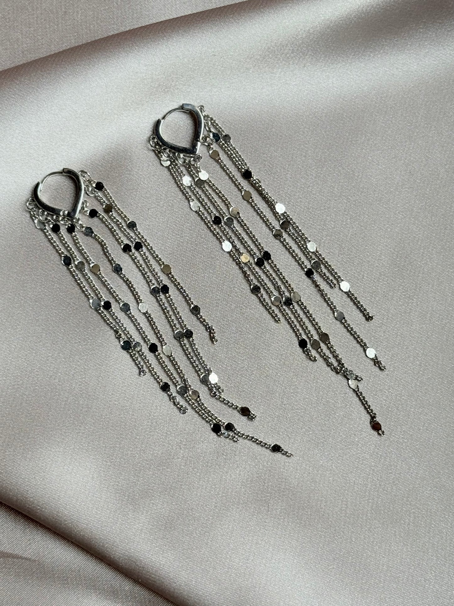 Trendy Elegant Metal Long Tassel Drop Earrings