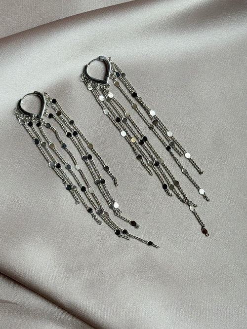 Trendy Elegant Metal Long Tassel Drop Earrings