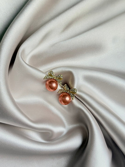Temperament rose Gold Color Bow Clip on Earrings for Women Rhinestone Bowknot Earring