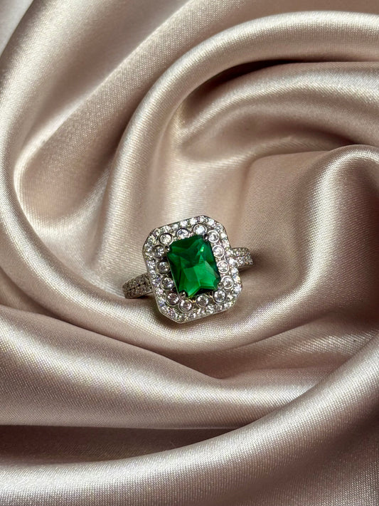 Green Cubic Zirconia Ring