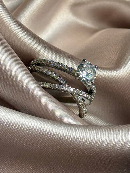 Sparkling Zircon Set Diamond Ring