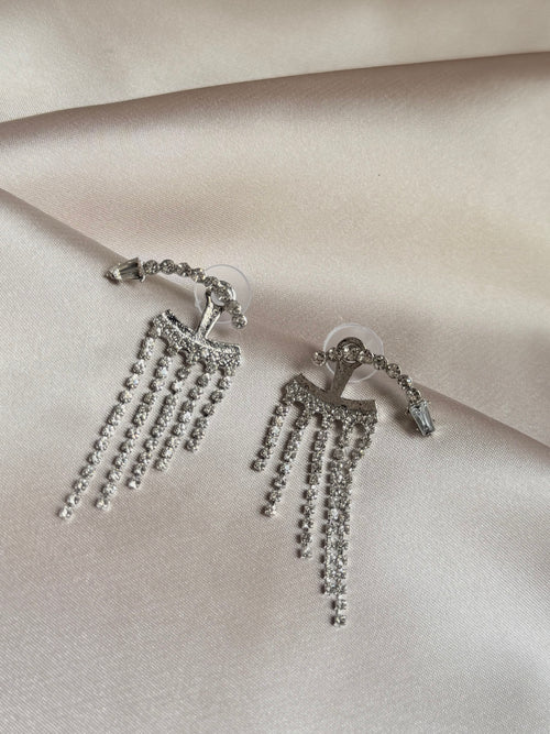 Sparkling Rhinestone Pearl Earrings