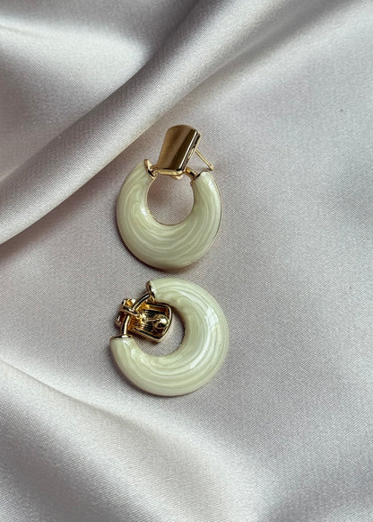 Epoxy Geometric Earring Stud Gold Plating Bright Color Spray Earrings