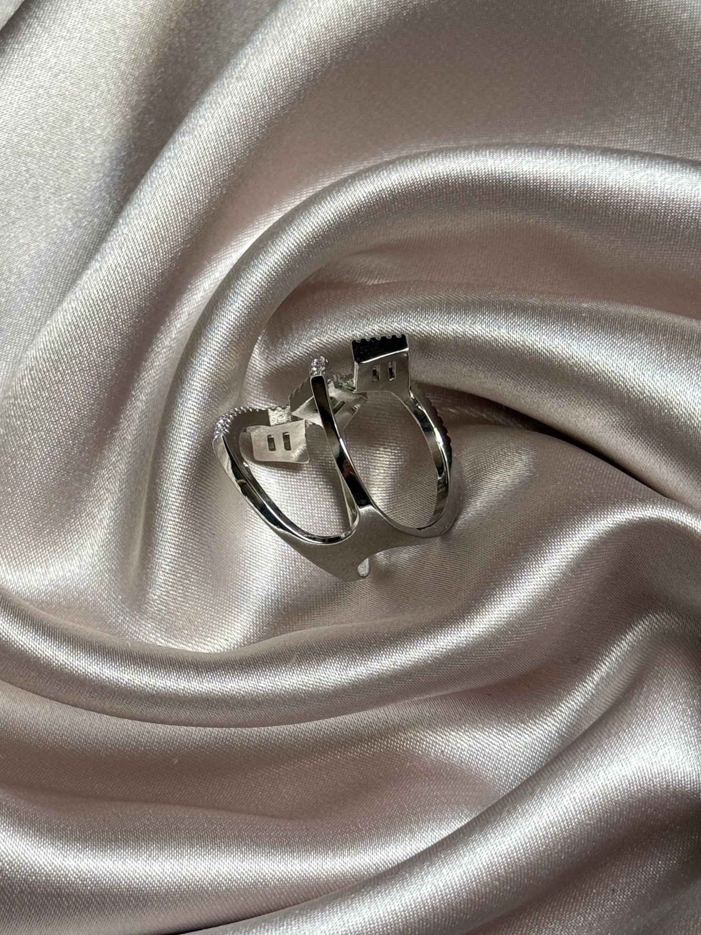 New Fashion Double Layer 3-GRAIN Zircon Ring