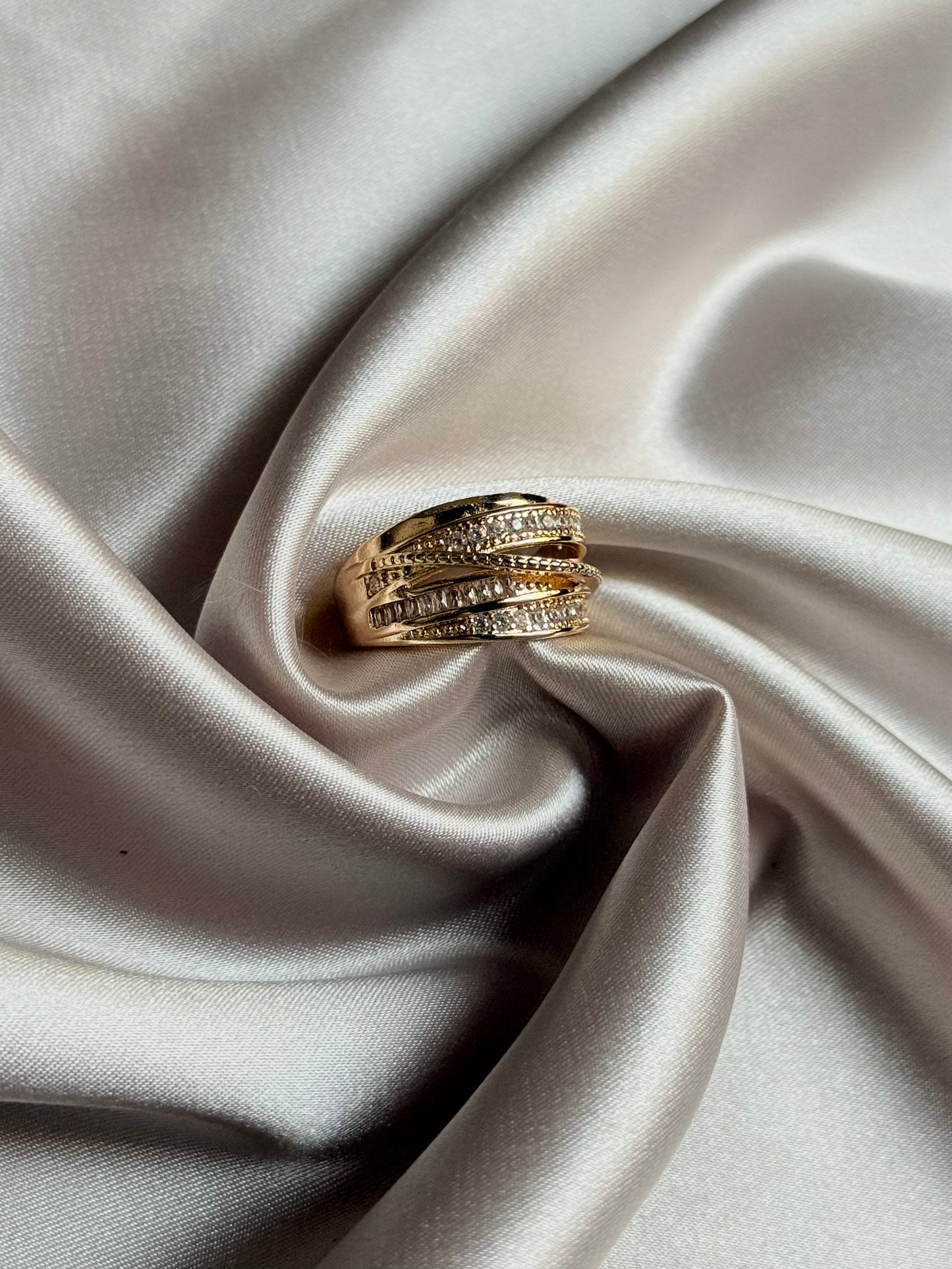 Rhinestone Ring Multi-layer Winding Ring