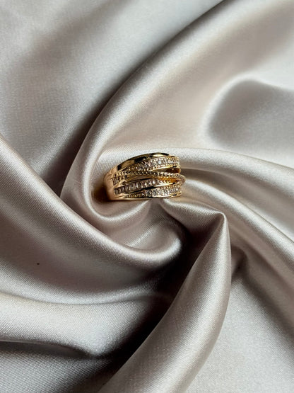 Rhinestone Ring Multi-layer Winding Ring