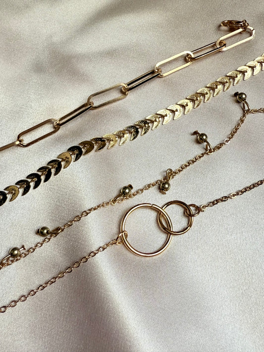 4pcs Gold Color Bracelet Set Boho