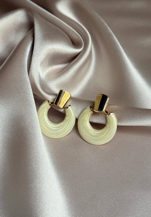 Epoxy Geometric Earring Stud Gold Plating Bright Color Spray Earrings