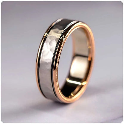 3 piece 18K Rose Gold Princess Real Diamond Ring